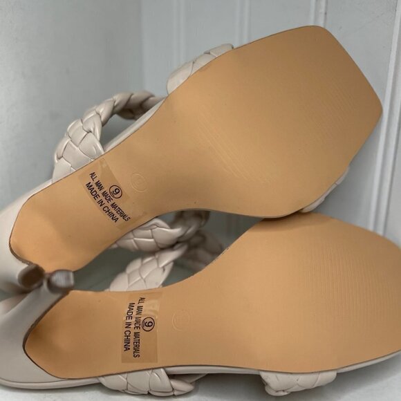 Lulu's Kakee Light Nude Woven High Heel Sandals Size 9 - Picture 5 of 7